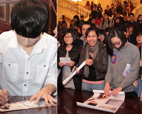 Fan xep hang xin chu ky Sungha Jung du nha hat dong cua hinh anh