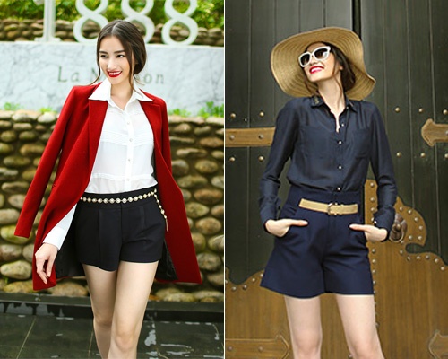 Truc Diem dien short ngan khoe chan dai hinh anh