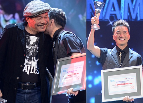 Mr. Dam moi nhac si Tran Tien song ca khi nhan giai 1 ty hinh anh