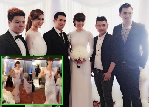 Ngoc Quyen khoe tai di catwalk ngay trong tiec cuoi hinh anh