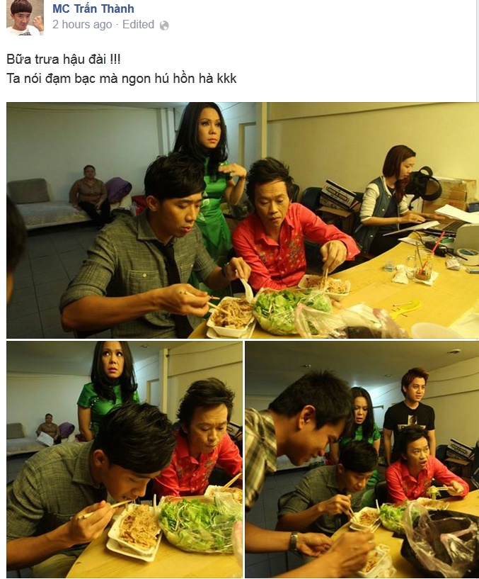 Trấn thành, Hoài Linh, Tuyệt đỉnh tranh tài, ăn vội, ăn dã chiến, hậu trường, bữa ăn hậu đài