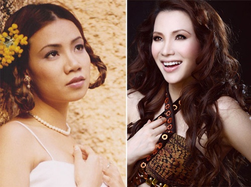 Cằm nhọn, V-line, sao Việt, Hồ Quỳnh Hương, Đinh Ngọc Diệp