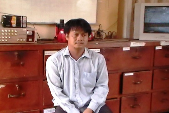 Đoàn Thanh Phong tại Công an TP Mỹ Tho.