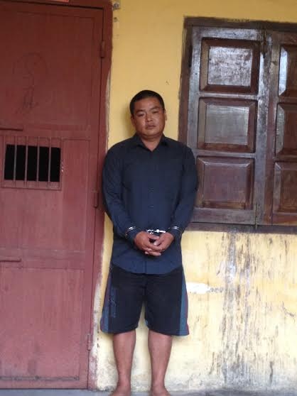 Hoàng Văn Việt tại cơ quan công an.
