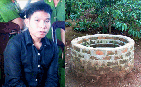 Rah Lan Mõ tại tòa và giếng nước nơi cháu Un bị sát hại.