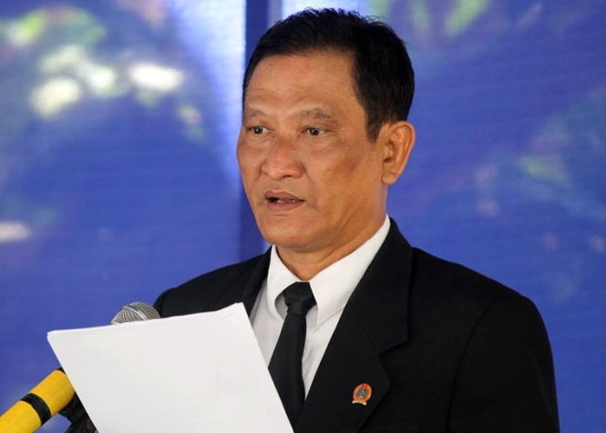 Thẩm phán Vương Văn Nghĩa trong một phiên tòa.
