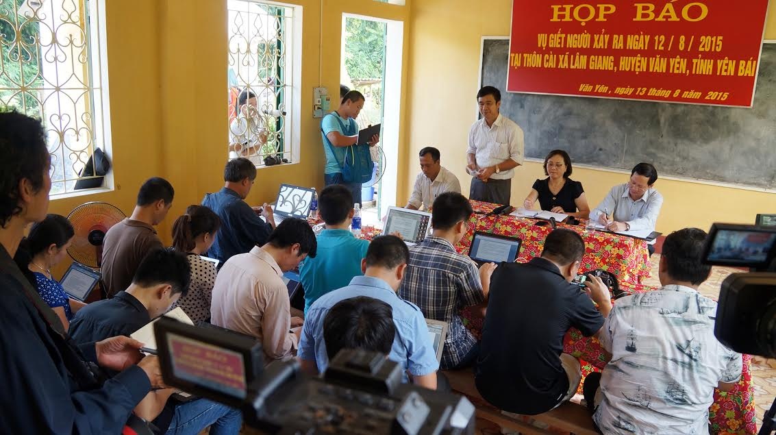 Quang cảnh buổi họp báo chiều 13/8. Ảnh: Mạnh Thắng.