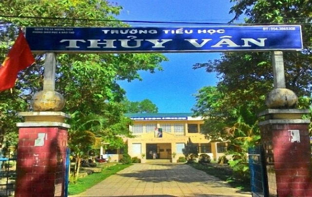 Trường TH Thủy Vân, nơi cô giáo N bị nhóm người lạ hành hung ngay trong lớp học.