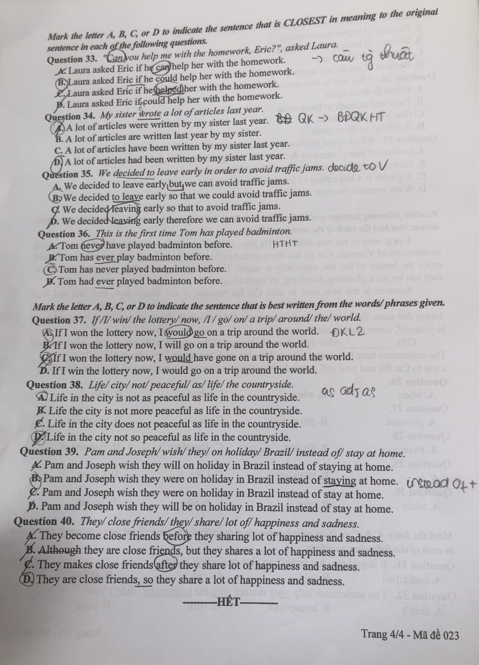 De thi vao 10 mon Tieng Anh anh 11