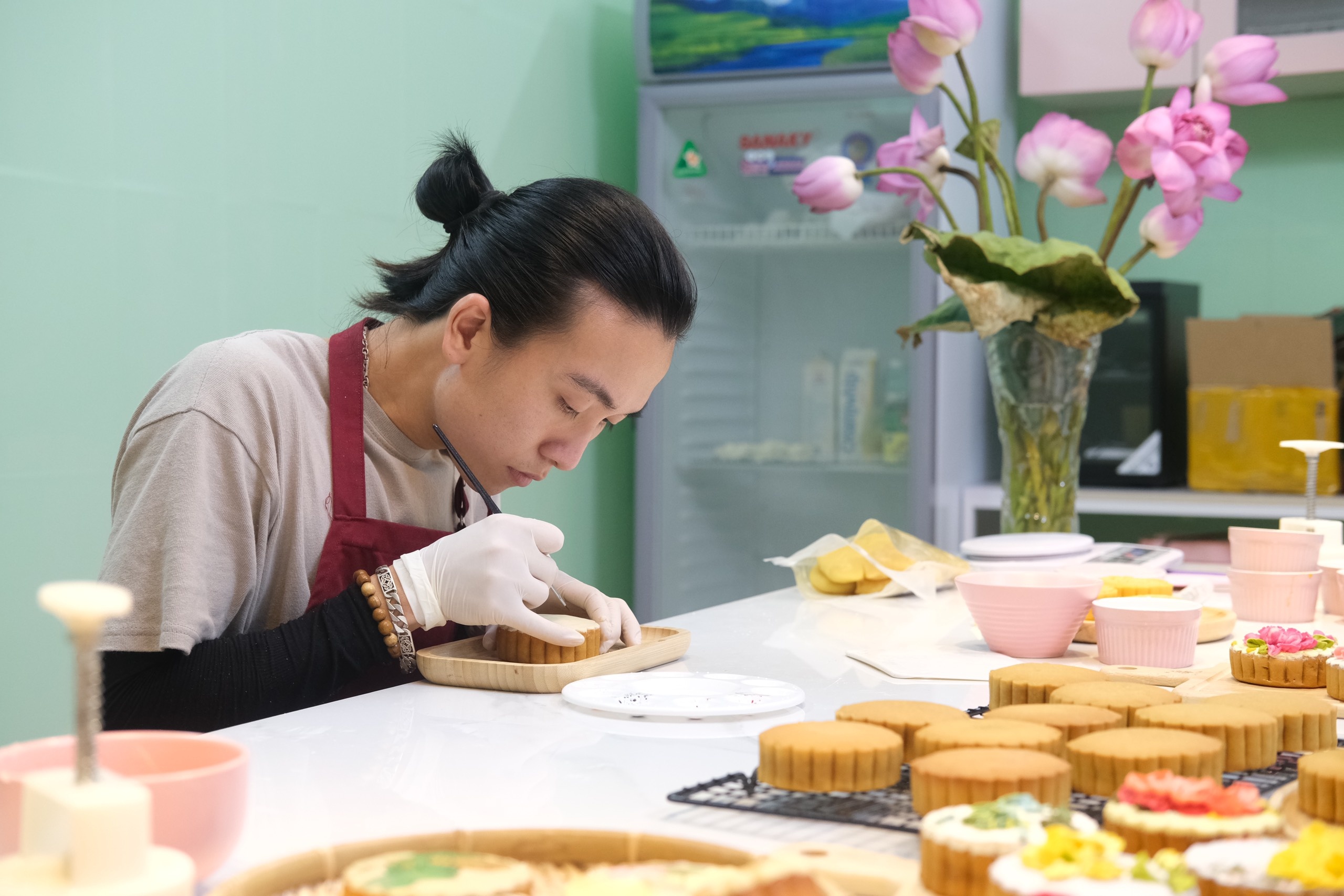 vẽ tranh trên bánh ảnh 1 ve tranh tren banh anh 1