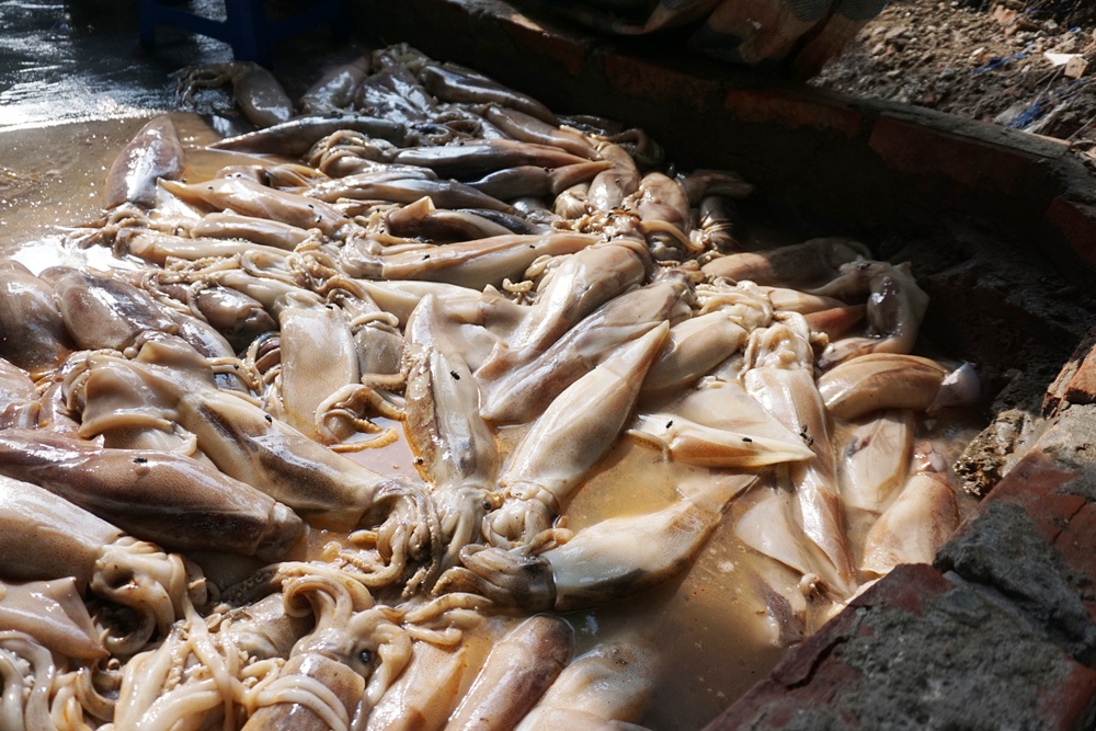 Canh sat lat tay cong nghe che ca muc boc mui bang hoa chat hinh anh