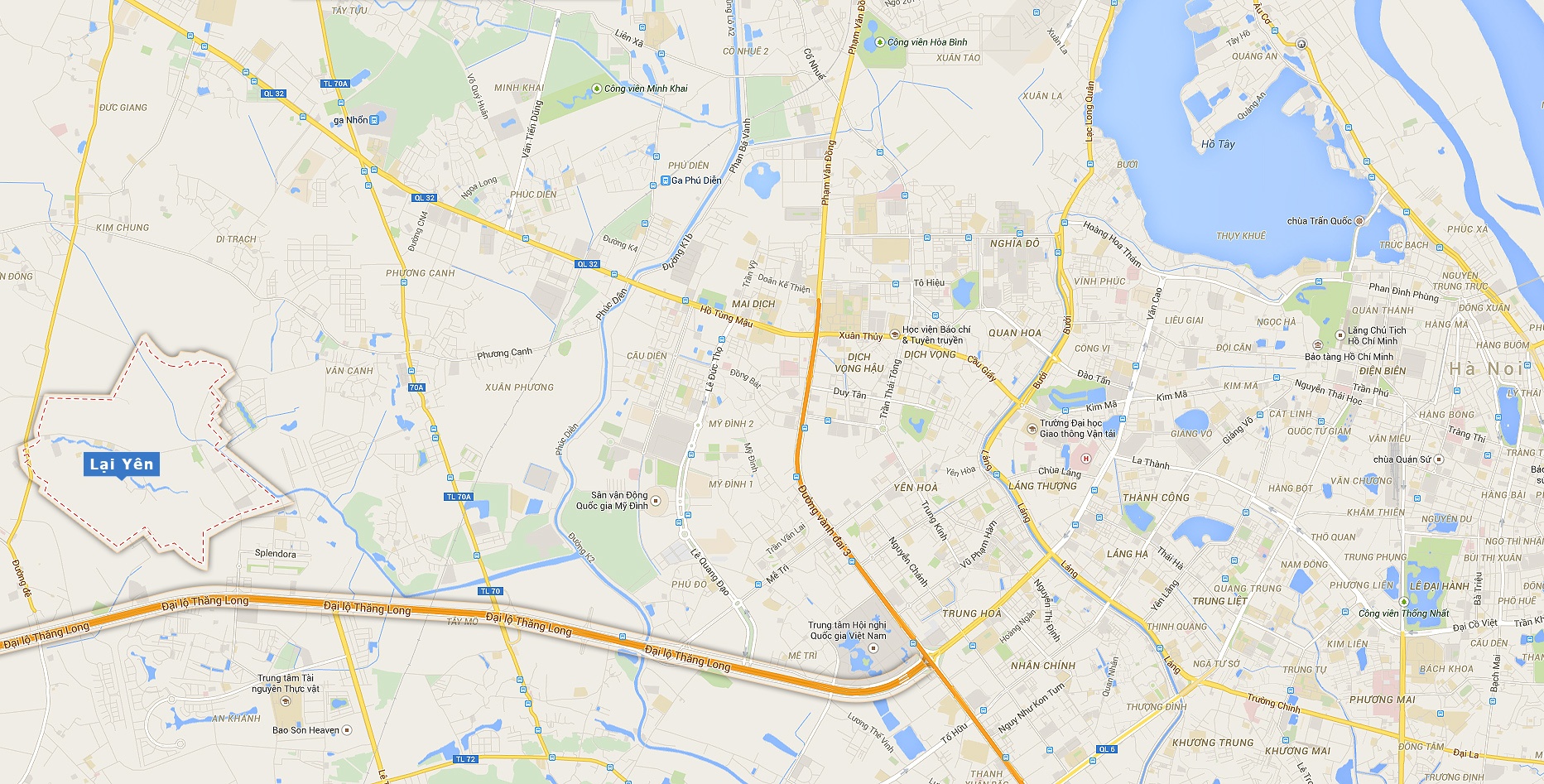 Khu công nghiệp nằm ở xã Lại Yên, huyện Hoài Đức. Đồ họa: Nguyên Anh.