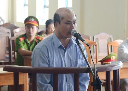 Bị cáo Vĩnh tại phiên tòa.