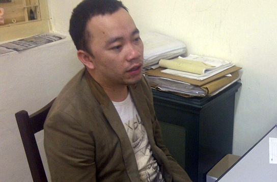 Huy khi bị bắt giữ. Ảnh: Cơ quan công an cung cấp.