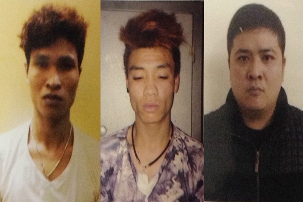 Ba trong số những người liên quan đến vụ ném đá xe khách. Ảnh: Công an cung cấp.