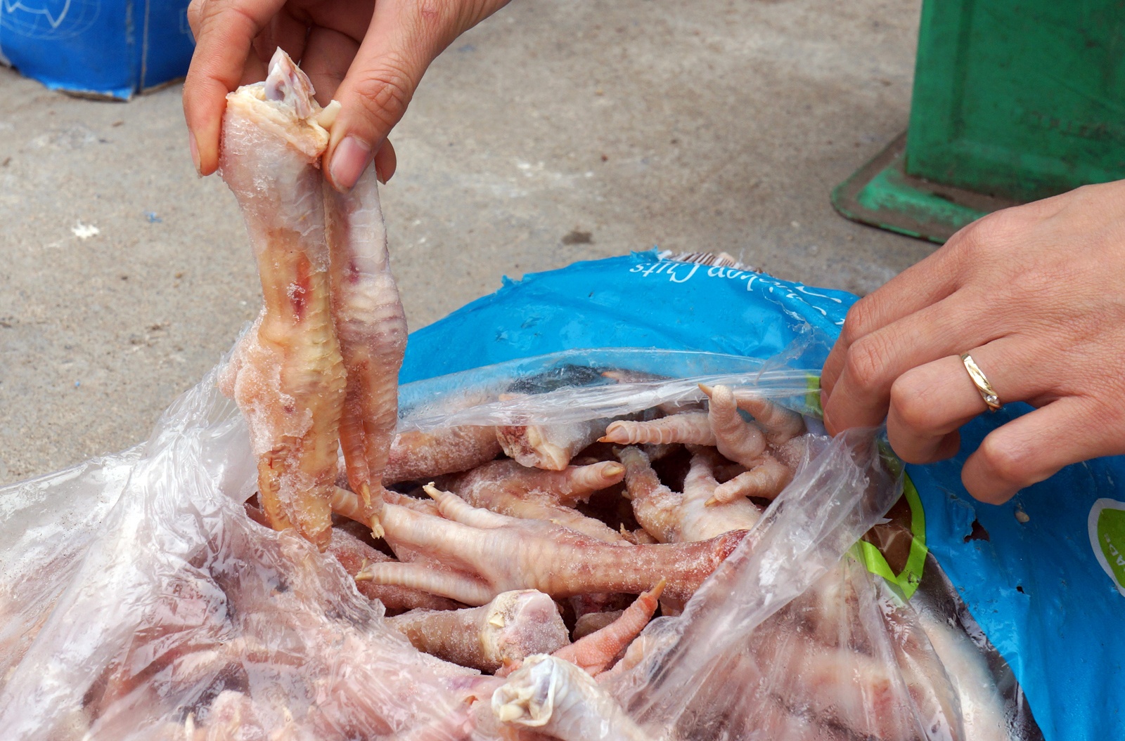 Gan tan tim lon, chan ga het han trong kho dong lanh hinh anh