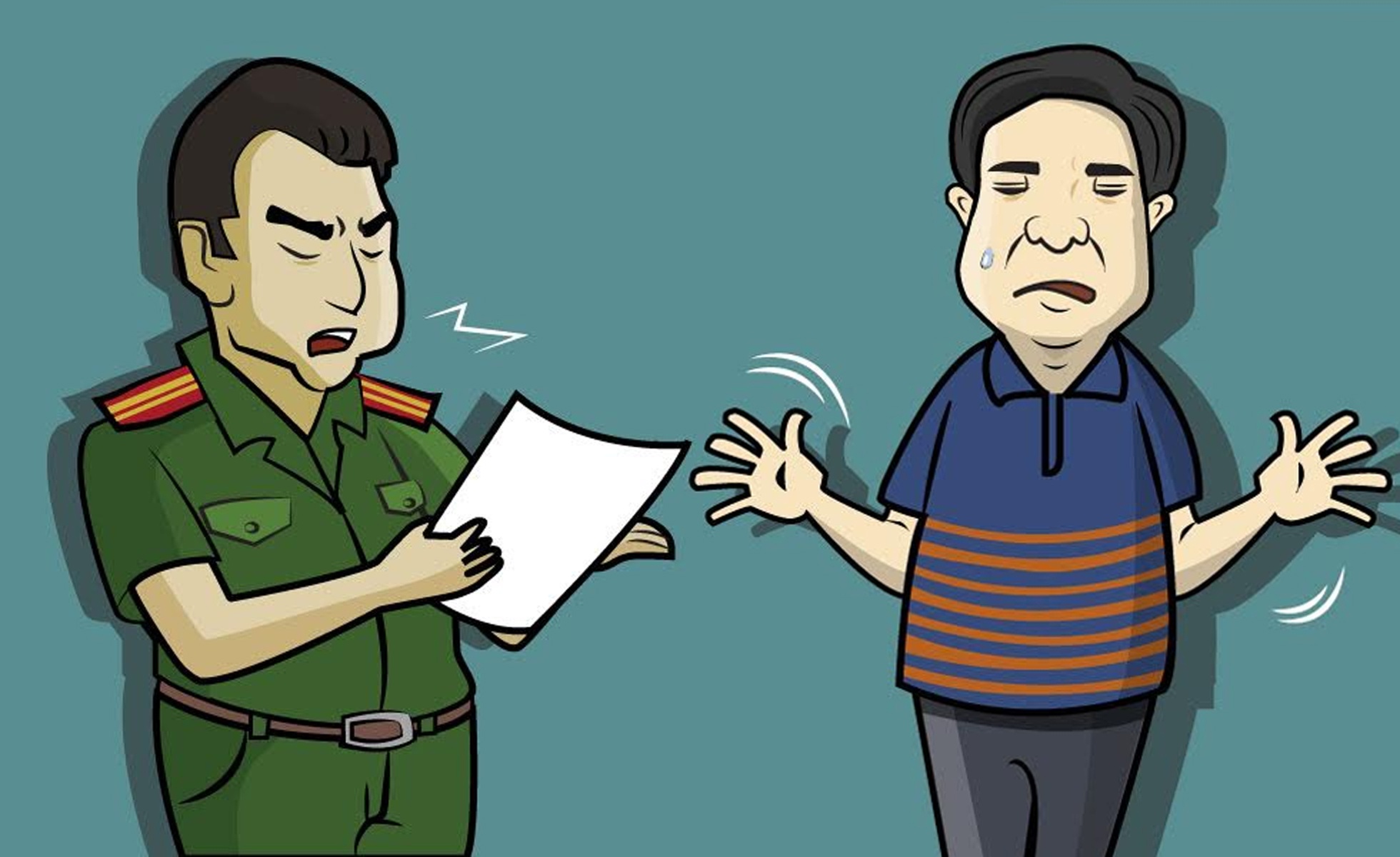 Vu khoi to hinh su chu quan ca phe Xin Chao qua tranh hinh anh