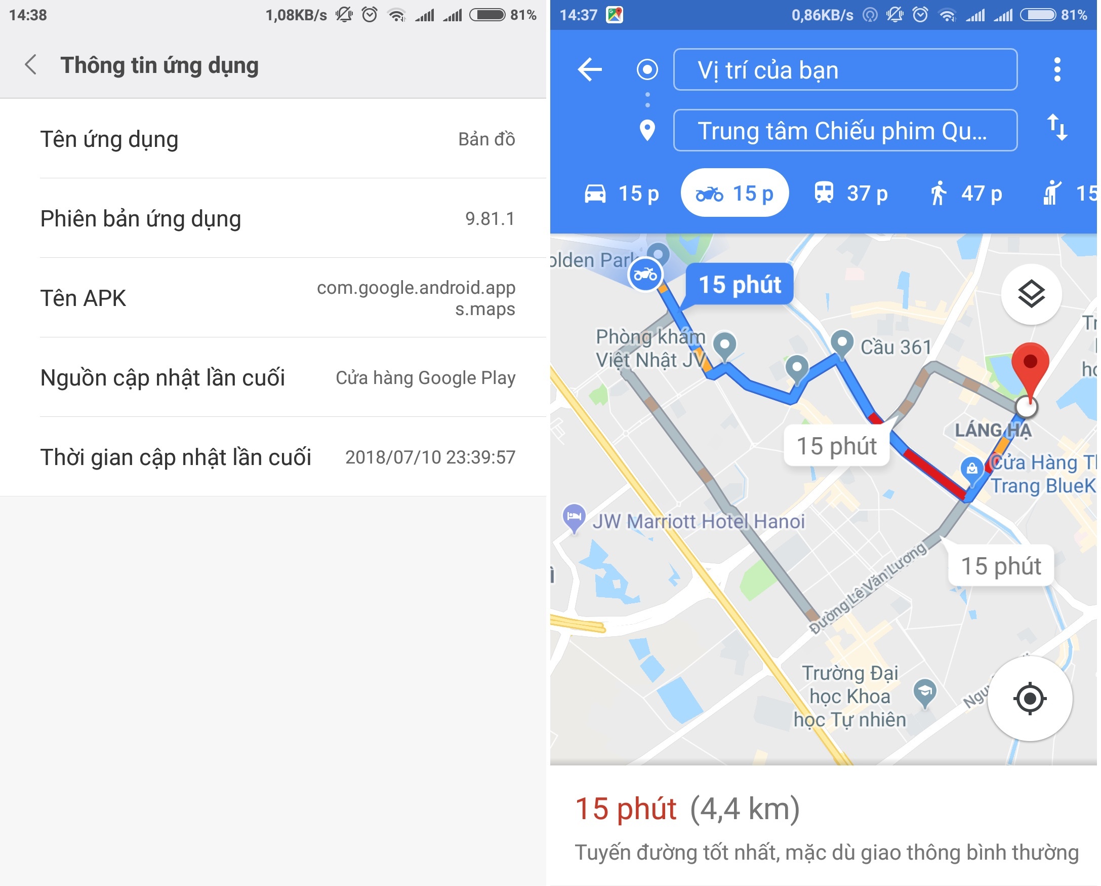 Google maps cập nhật tính năng chỉ đường cho xe máy ảnh 1 Google maps cap nhat tinh nang chi duong cho xe may anh 1