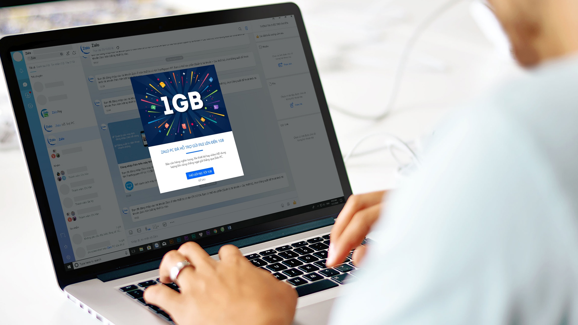 Zalo ho tro gui truc tiep tai lieu, clip dung luong 1 GB hinh anh