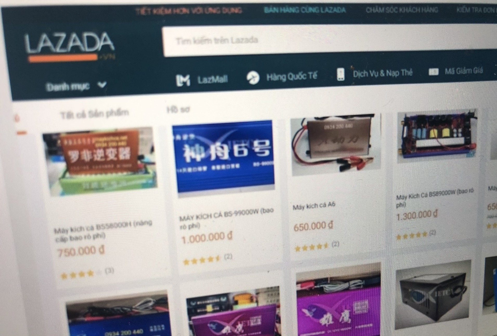 Lazada ngang nhien dung tung cho may kich dien giet ca hinh anh