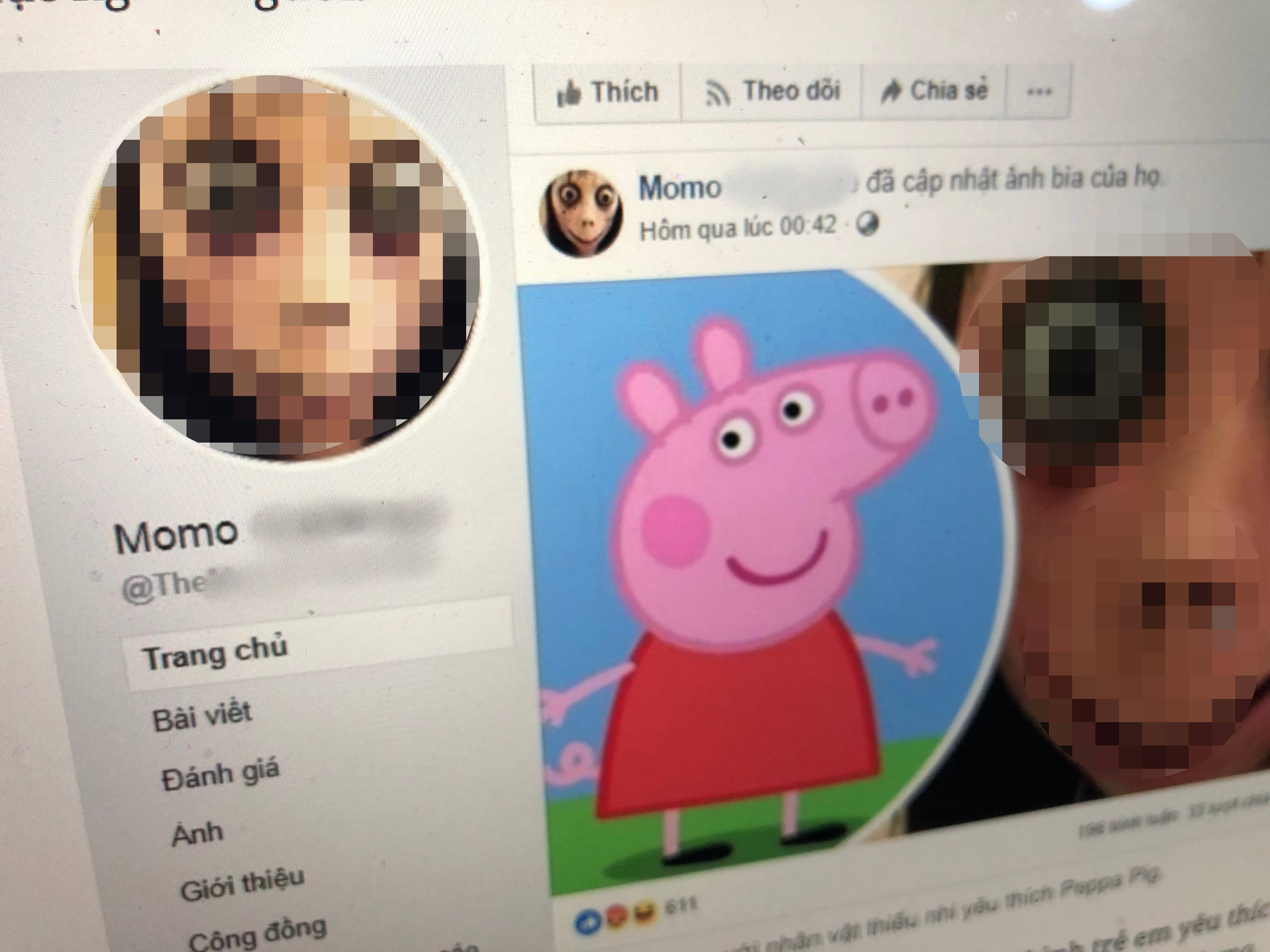 Facebook tran ngap cac nhom co vu cho nhan vat kinh di Momo hinh anh