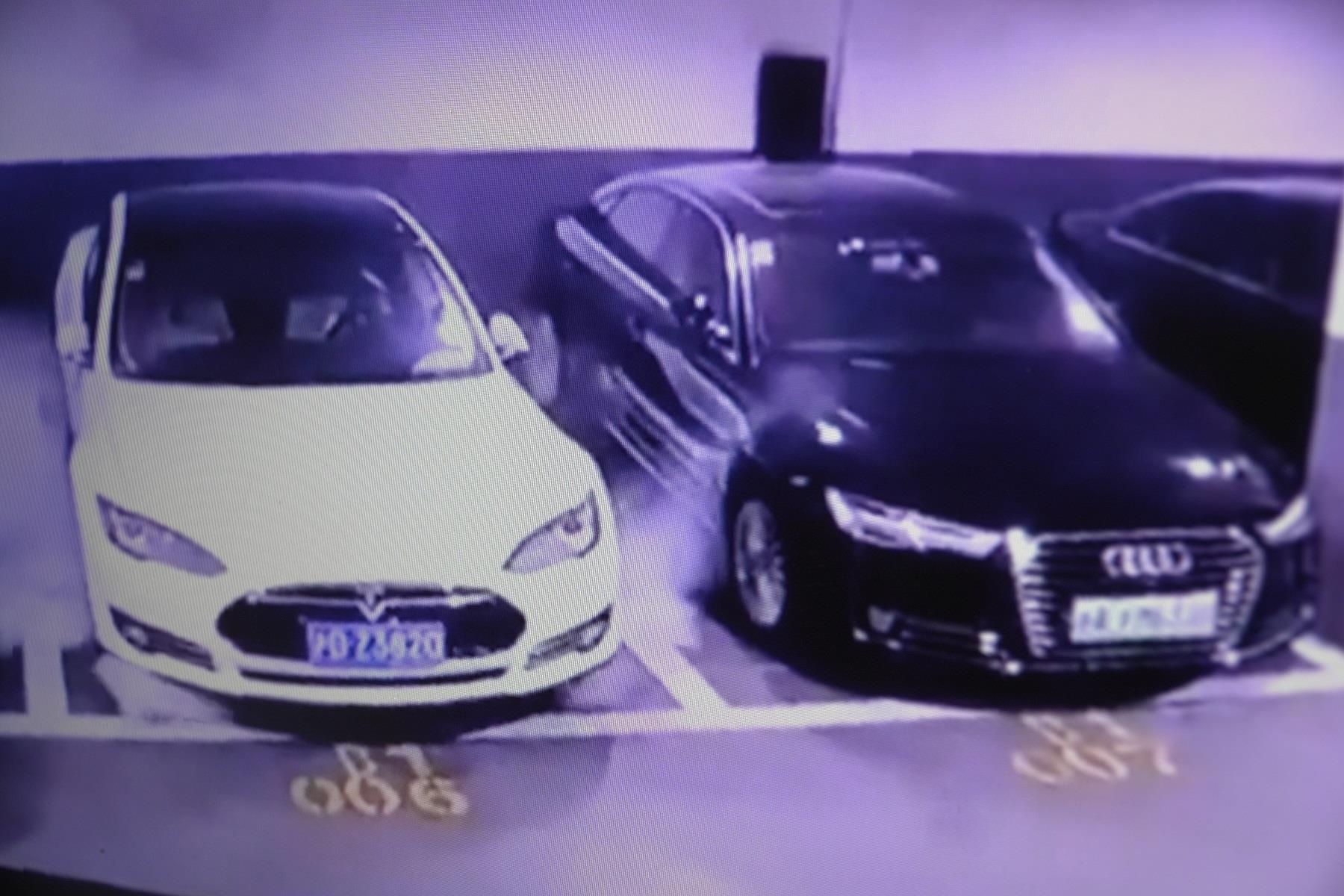 Xe Tesla Model S phat no tai mot bai xe o Thuong Hai hinh anh