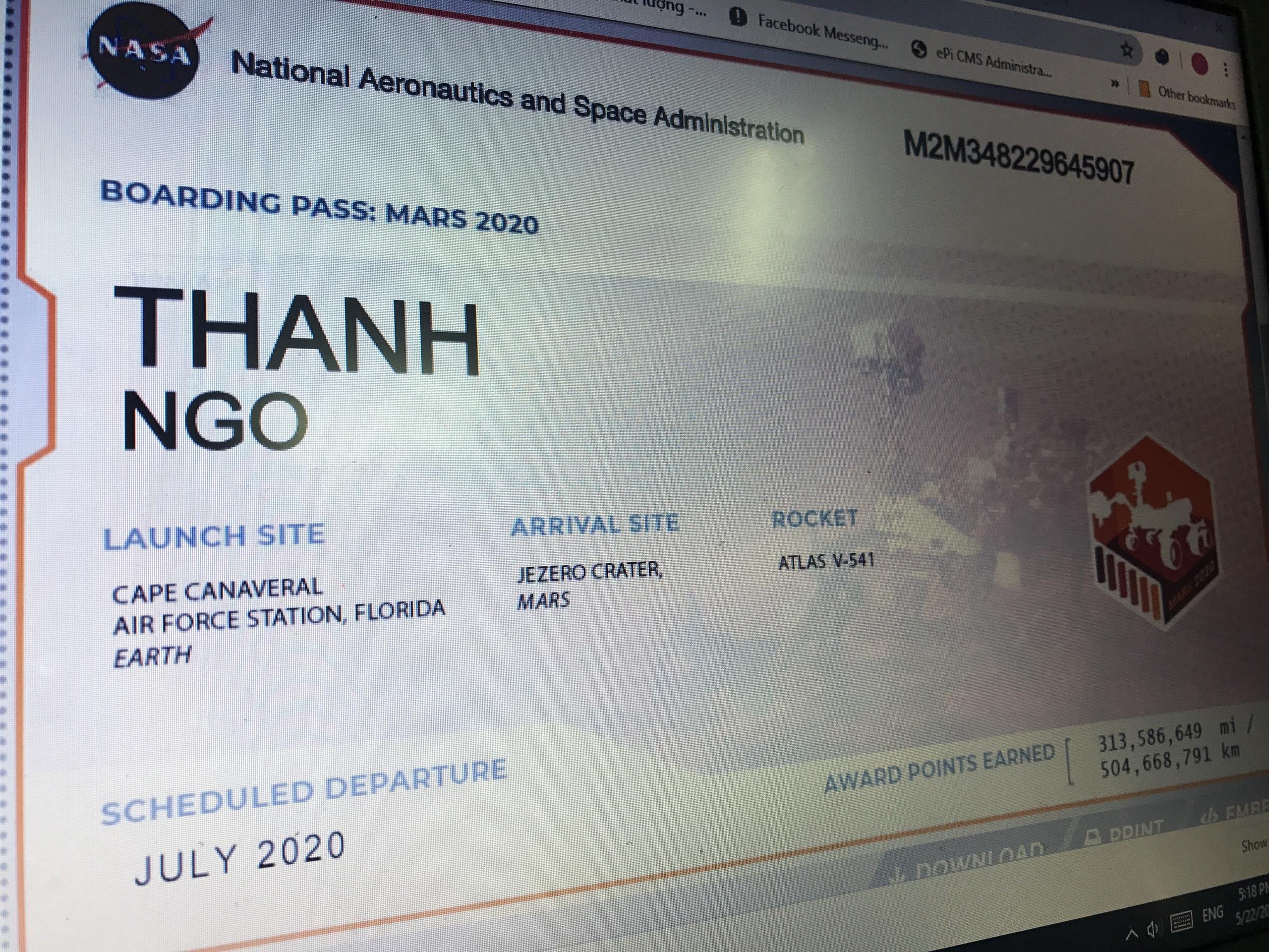 Dan mang VN dua nhau dang ky voi NASA gui ten minh len sao Hoa hinh anh