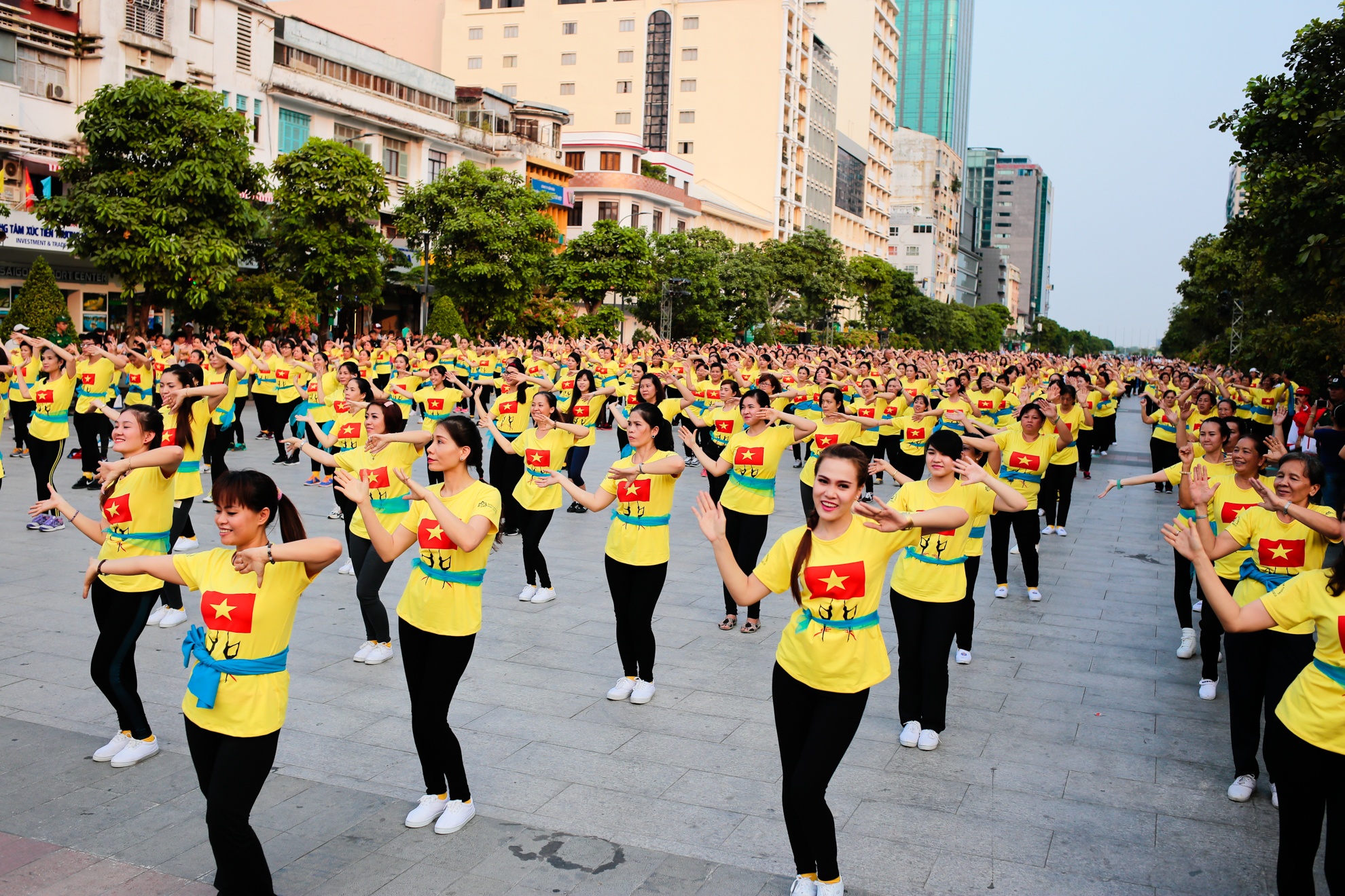 trinh dien vovinam,  bieu dien vovinam tren pho di bo anh 2