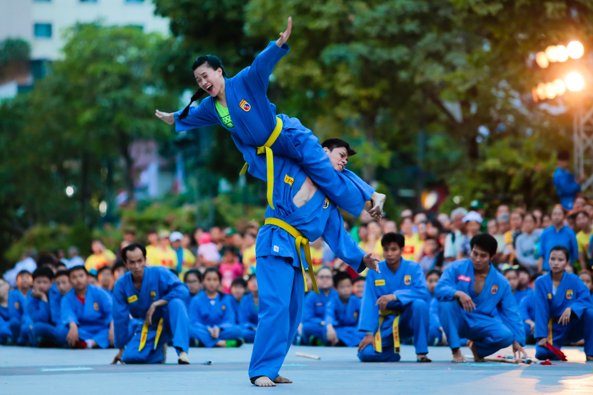 trinh dien vovinam,  bieu dien vovinam tren pho di bo anh 6