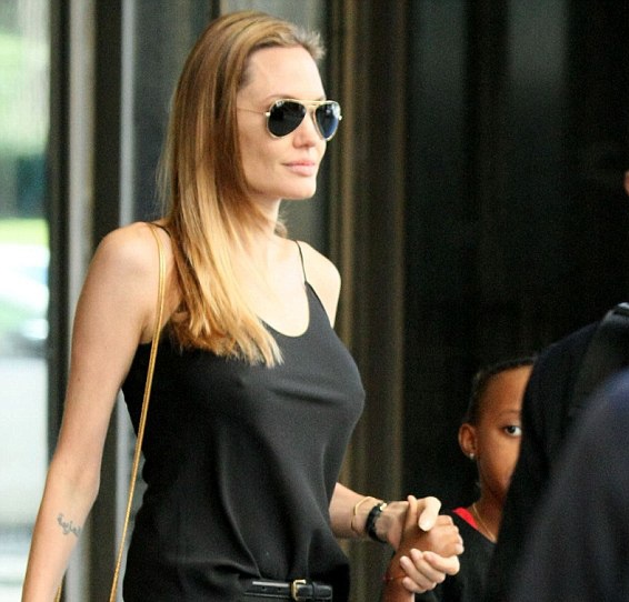 Angelina Jolie lo nguc day khong ao lot hinh anh