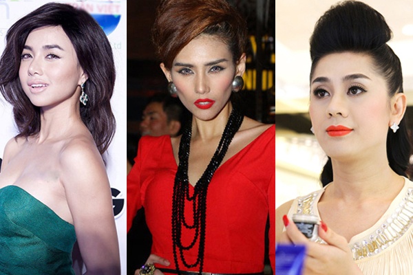 Angela Phuong Trinh, Hoang Yen 'doa ma' voi mat bu phan hinh anh