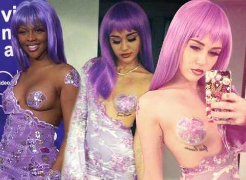 Miley Cyrus khoe mieng dan nguc ngay Halloween hinh anh