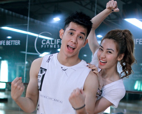 Ngan Khanh tap nhay voi trai dep Ho Vinh Khoa hinh anh