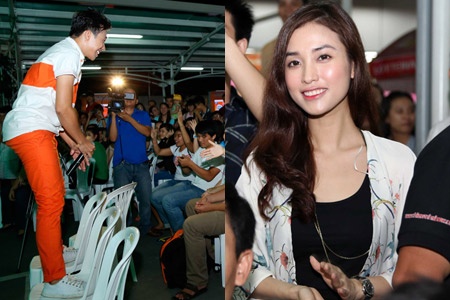 Tran Thanh treo len ghe hat tang ban gai hot girl hinh anh