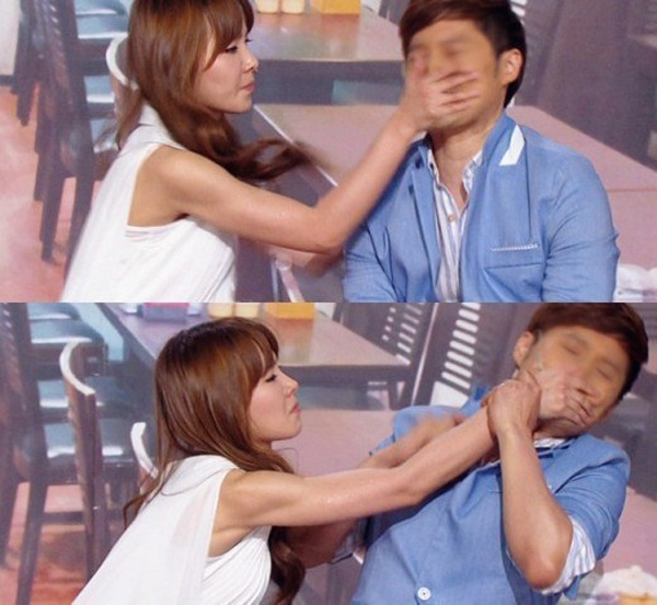 Đôi tay săn chắc và cơ bắp của nữ diễn viên Sin Bo Ra được khoe trên truyền hình.