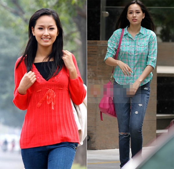 Mai Phương Thúy sở hữu nhiều bộ đầm lộng lẫy gợi cảm nhưng cô cũng có không ít trang phục theo phong cách xuề xòa, đơn giản như sơ mi, áo thun và quần jeans.