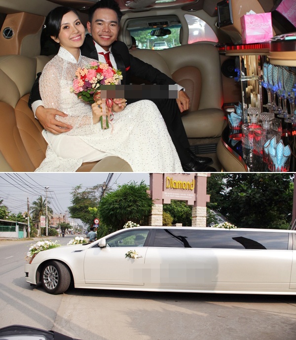 Miss teen 2008 Huyền Trang cũng là cô dâu may mắn được nhà chồng rước về bằng xe sang. Cuối năm 2012, nam ca sĩ Triệu Hoàng tổ chức đám cưới với Huyền Trang sau 4 năm yêu nhau. Trong thời khắc trọng đại, Triệu Hoàng đưa chiếc Cadillac CTS Limousine màu trắng sang trọng tới đón cô dâu Huyền Trang. 