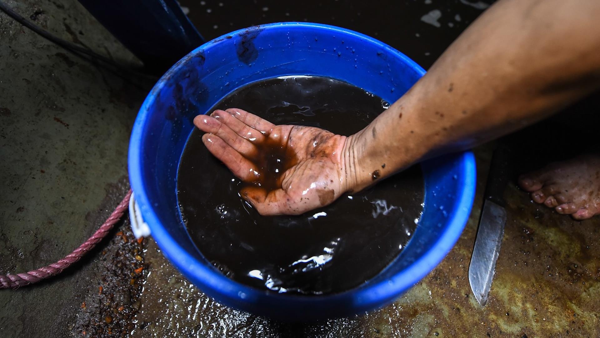 Nuoc be ngam chung cu den duc, boc mui sau su co nhiem dau thai hinh anh