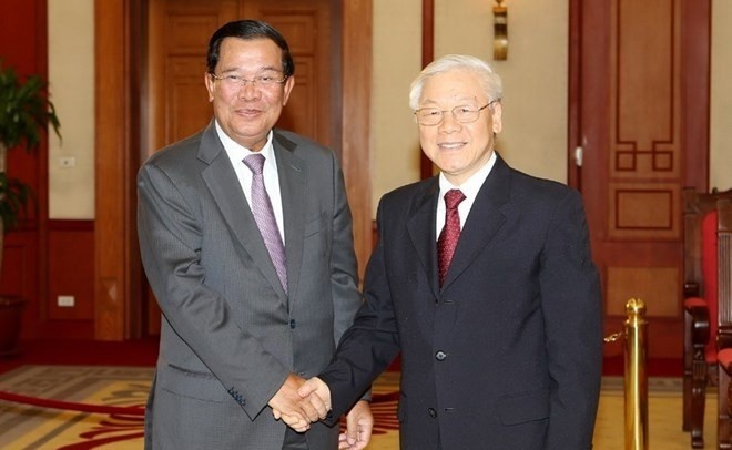 Thu tuong Hun Sen gui thu cam on Tong bi thu Nguyen Phu Trong hinh anh