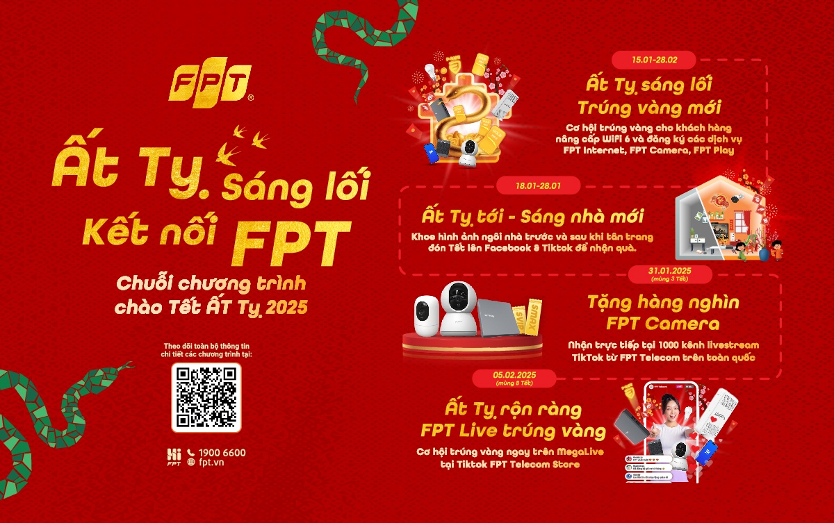 FPT tang ran vang 9999 va qua hap dan, tung bung khai xuan At Ty hinh anh