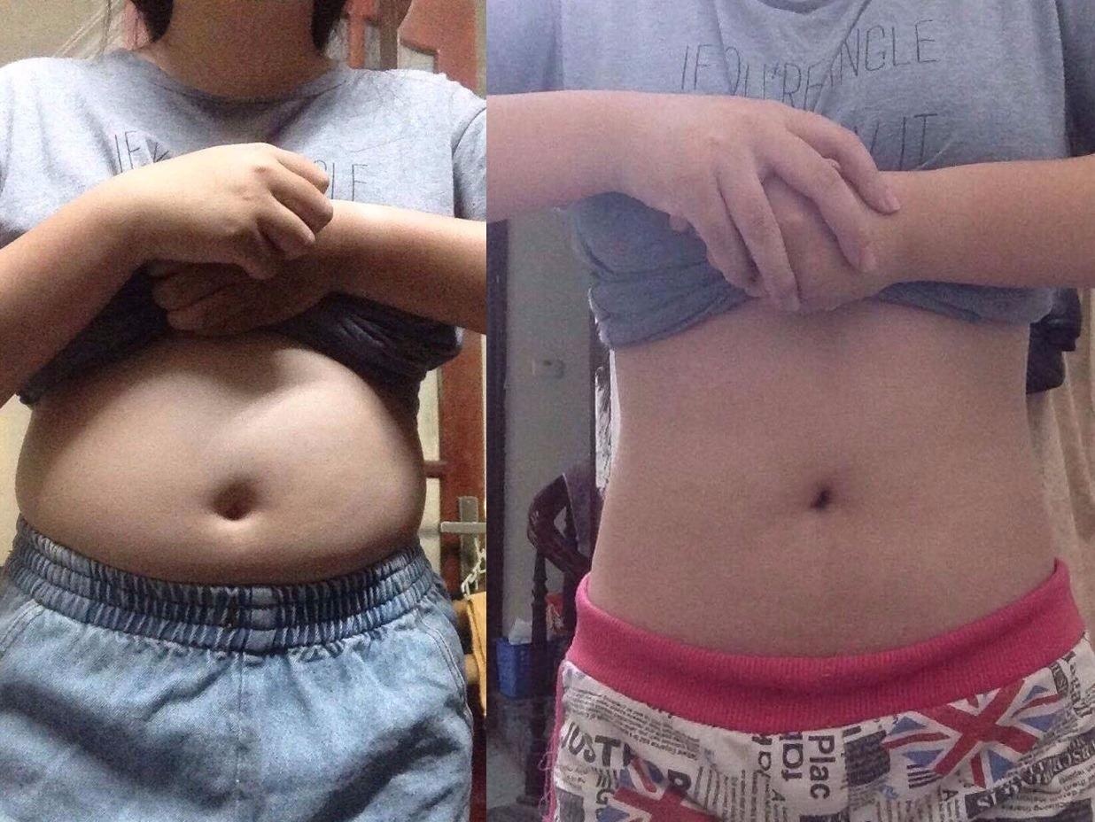 Co gai giam 17 cm vong eo sau mot thang hinh anh