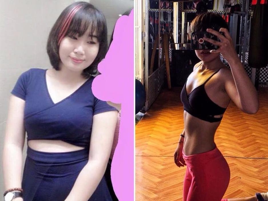 9X giam 12 kg, so huu vong eo 60 cm khong can kieng tinh bot hinh anh