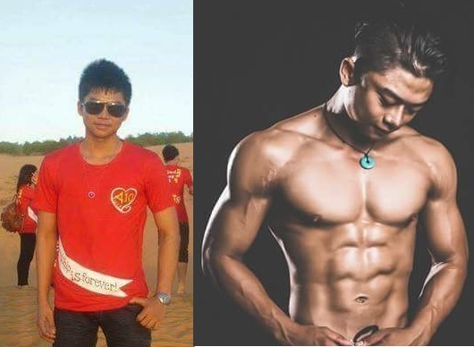 Chang trai so huu bung 6 mui sau khi tang 23 kg hinh anh