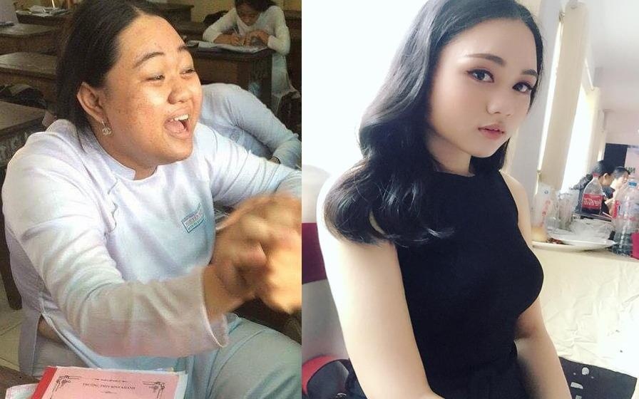 Nu sinh 10X xinh nhu hot girl sau khi giam 42 kg hinh anh