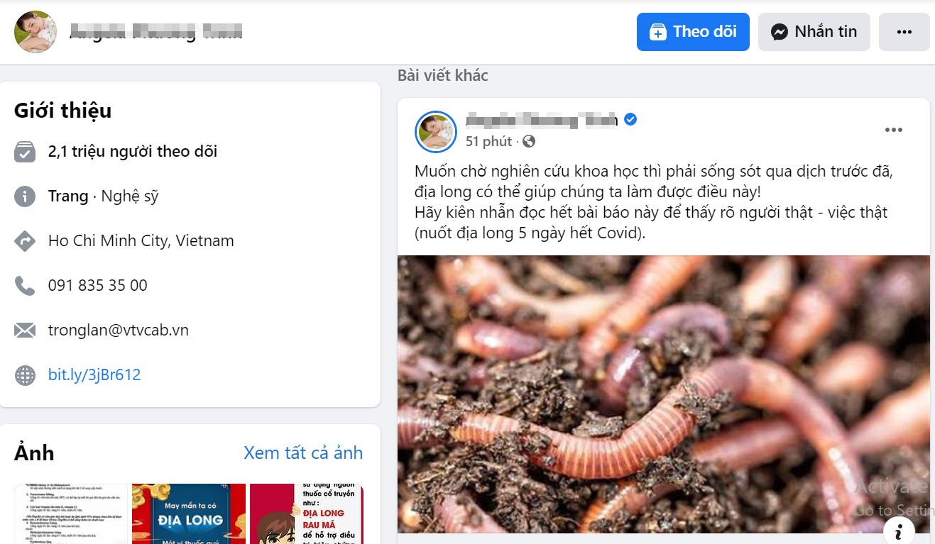 Giun đất không chữa được Covid-19 ảnh 1 Giun dat khong chua duoc Covid-19 anh 1