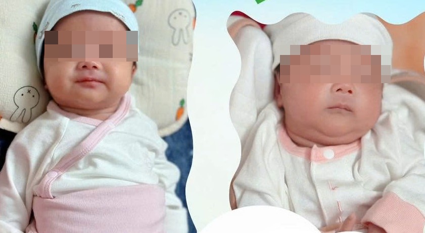 Hai be song sinh chao doi cach nhau hon mot thang hinh anh