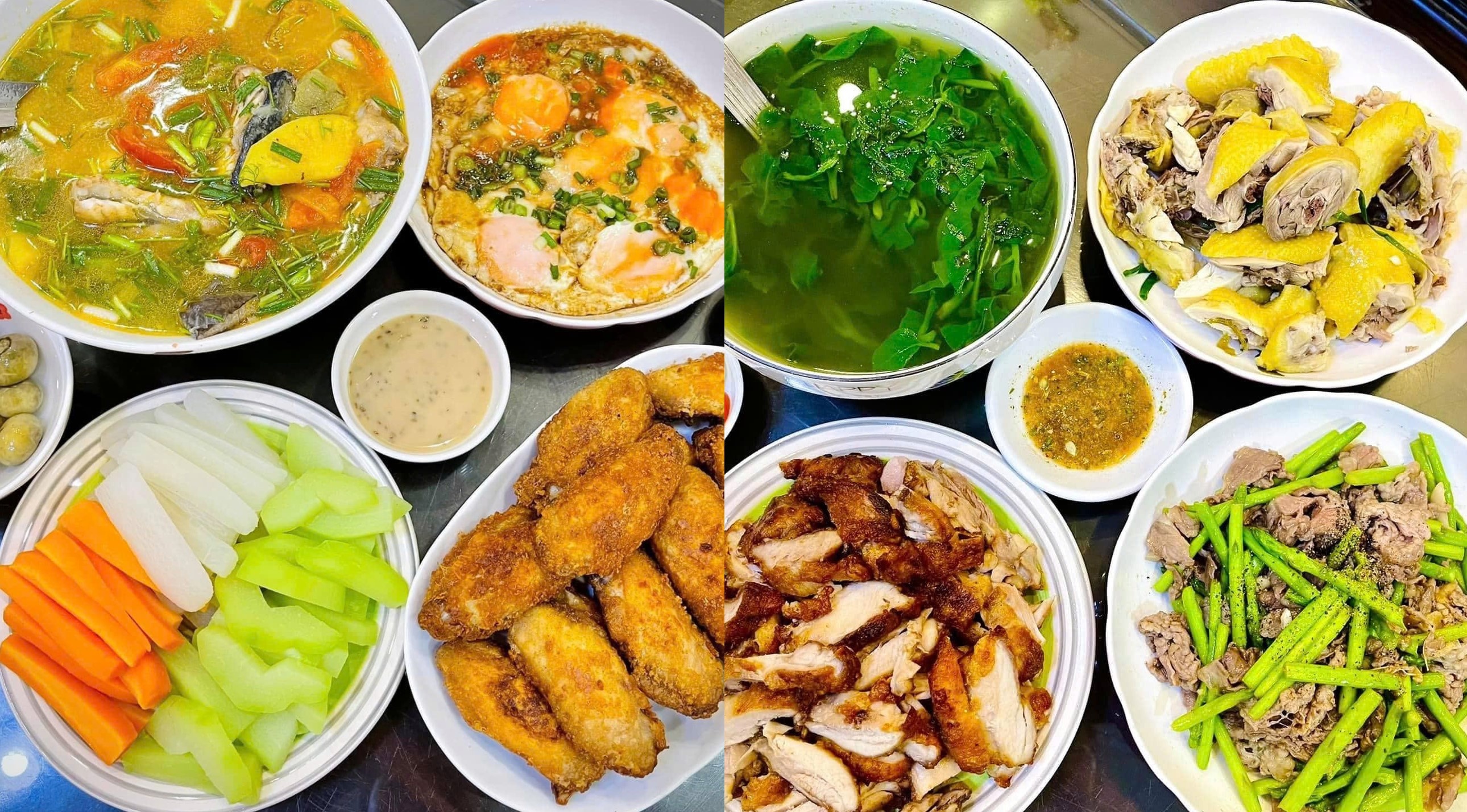 Cat xen thit heo, gia dinh tre van giu mam com du chat hinh anh