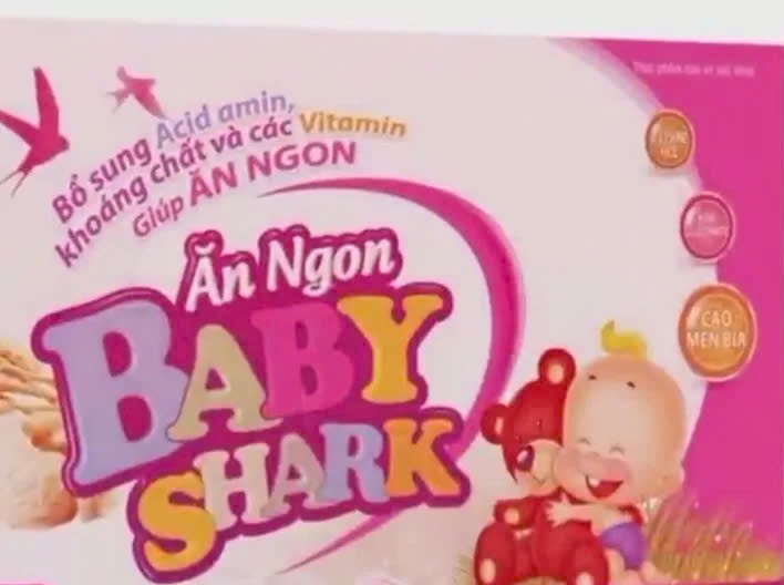 Siro an ngon Baby Shark va Medi Kid Calcium K2 bi nghi la hang gia hinh anh