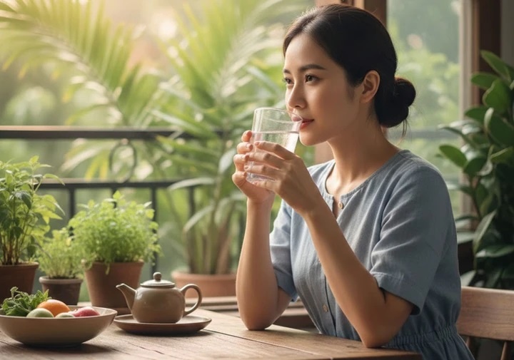 Dieu gi xay ra neu uong nuoc khi bung doi trong 1 thang? hinh anh