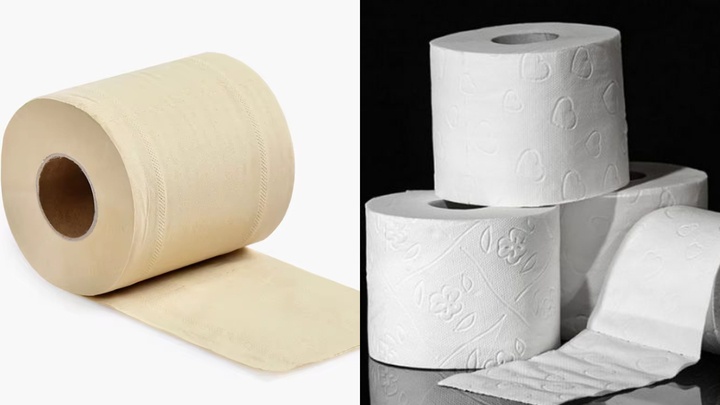 Giay ve sinh mau vang va mau trang loai nao tot hon? hinh anh